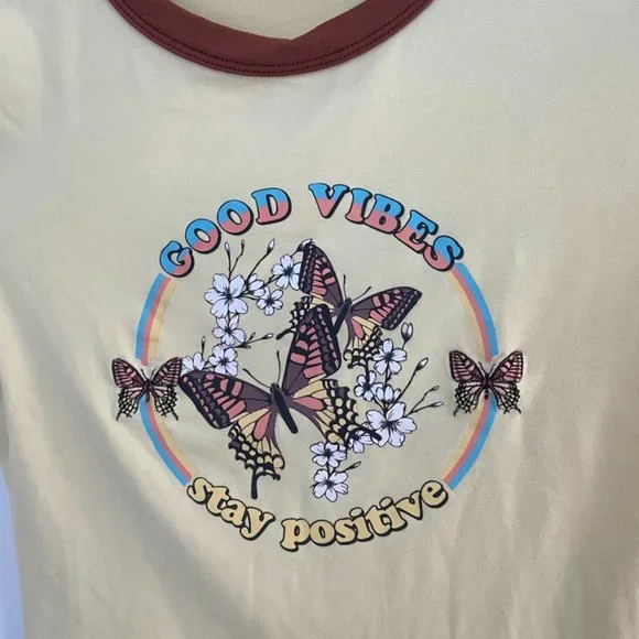 Yellow Butterfly Soft Graphic Tee - Picture 4 of 5